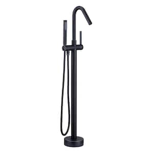 Freestanding Single-Handle Bathtub Faucet with Hand Shower in Oil Rubbed Bronze