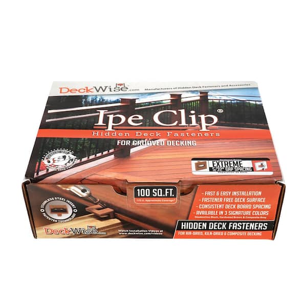 DeckWise ExtremeS Ipe Clip Black Biscuit Style Hidden Deck Fastener Kit for Hardwoods (175-Pack)