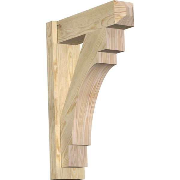 Ekena Millwork 6 in. x 28 in. x 20 in. Douglas Fir Merced Craftsman Rough Sawn Outlooker