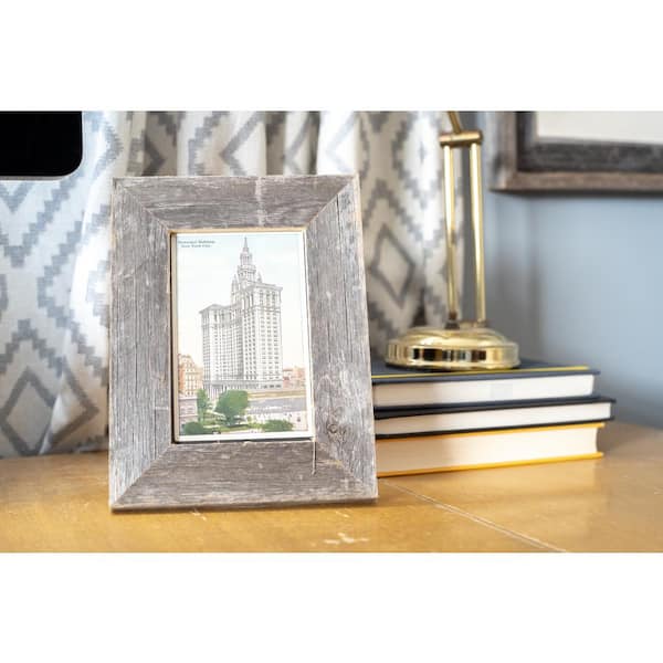 4 in. x 6 in. Rustic Farmhouse Weathered Gray Reclaimed Picture Frame (1.5 in. Molding)