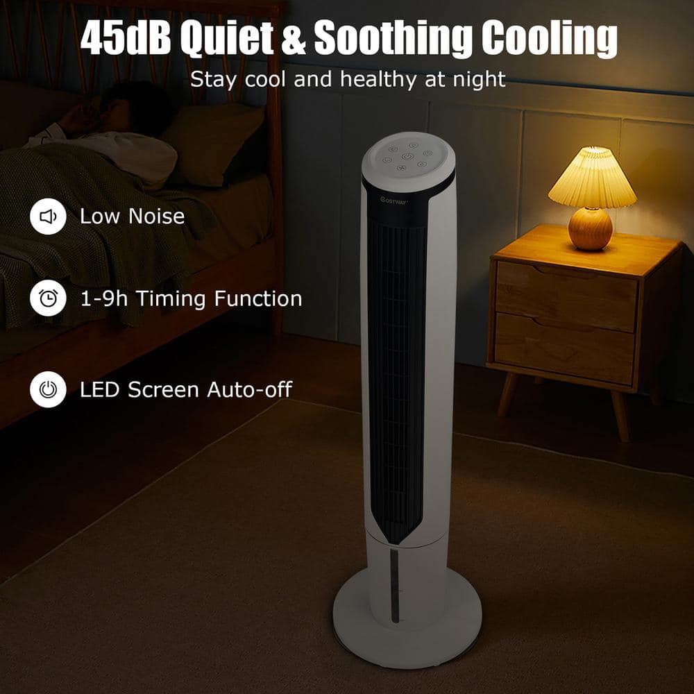 41" White ABS Evaporative Air Cooler with Remote Control
