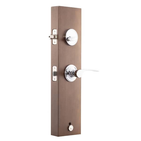 Copper Creek Craftsman Polished Stainless Door Handleset with Left
