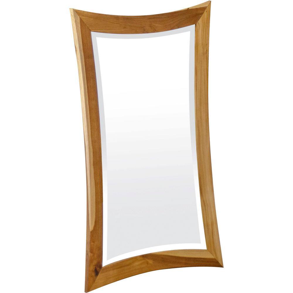 Earthy Teak 24" Rectangular Wood Vanity Mirror