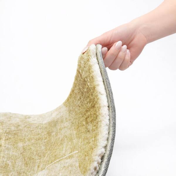 Dream Shag Premium Machine Washable Abstract ADS805 Wheat 8 ft. x 8 ft. Round Rug