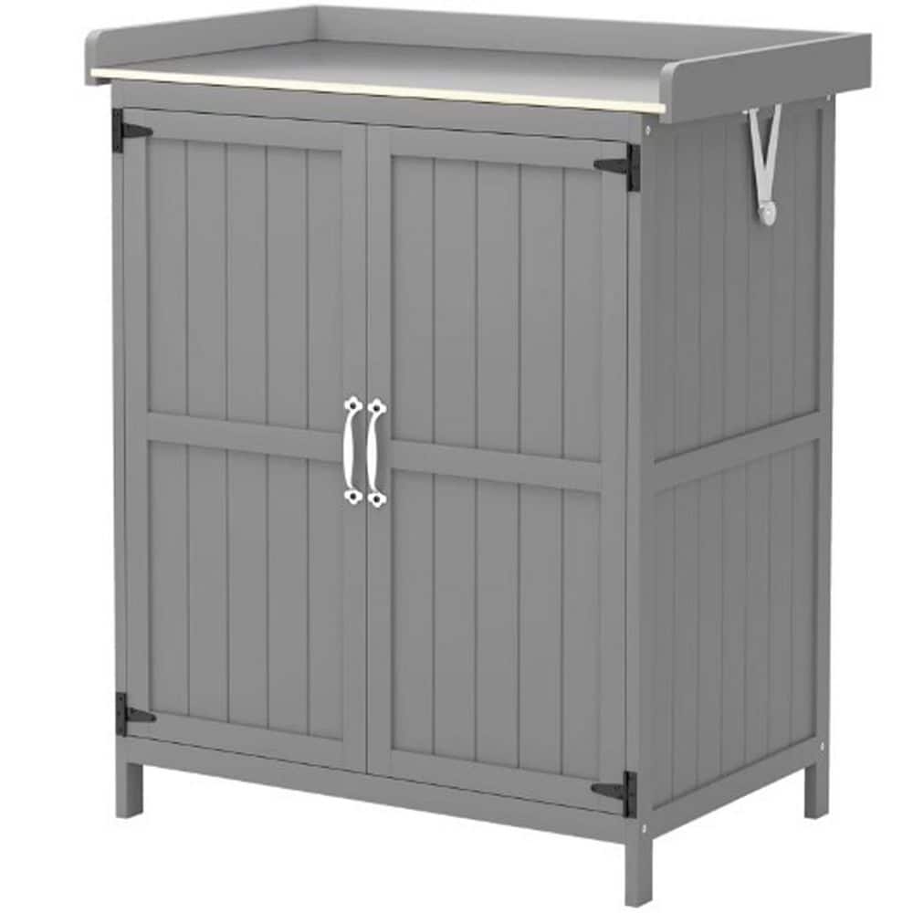 gardenH　904040 29.1 in. W x 16.9 in. D x 34.6 in. H Wood Outdoor Storage Cabinet