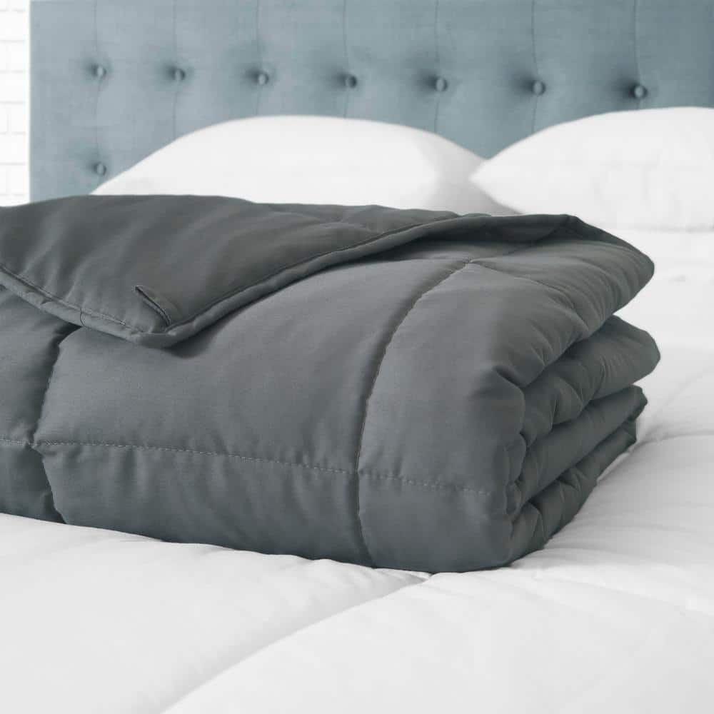 Allied Home 300 Thread Count Cotton Grey Weighted Blanket Bl001552a The Home Depot