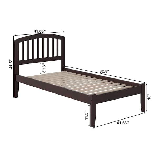 Richmond Espresso Twin XL Platform Bed with Open Foot Board