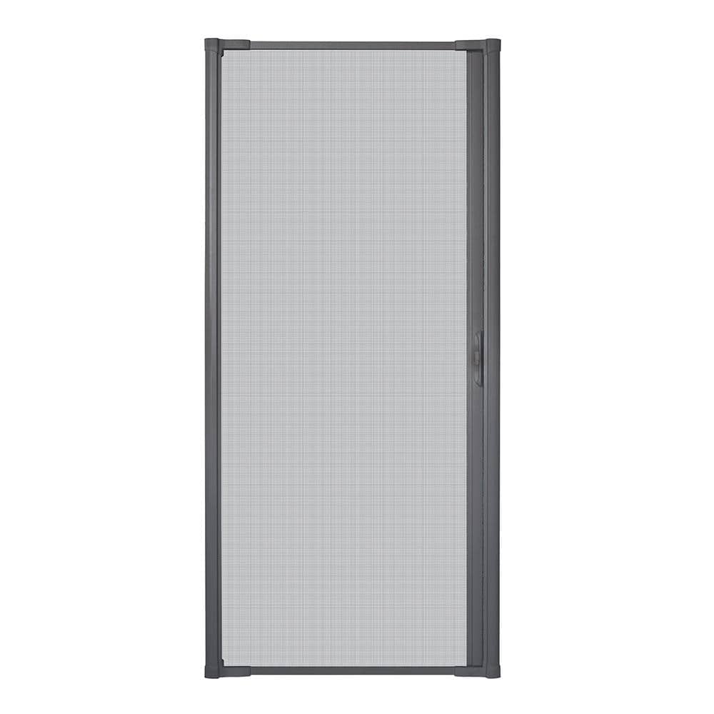 36 in. x 80 in. Luminaire Charcoal Gray Single Universal Aluminum Gliding R