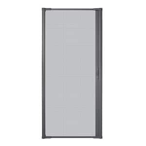 36 in. x 80 in. Luminaire Charcoal Gray Single Universal Aluminum Gliding Retractable Screen Door
