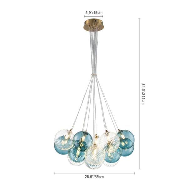 ⚠️ゆっきー⚠️「Chandelier」Novelbright H-40Hx38Wx38D ACRYLIC & BRASS 6-LT CHAND