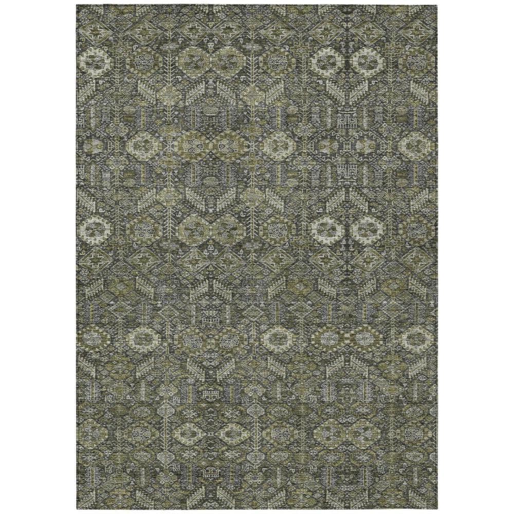 Moss Green and Gray 5 ft. x 8 ft. Woven Floral Rectangle Indoor/Outdoor Area Rug price history on PriceWatchPro