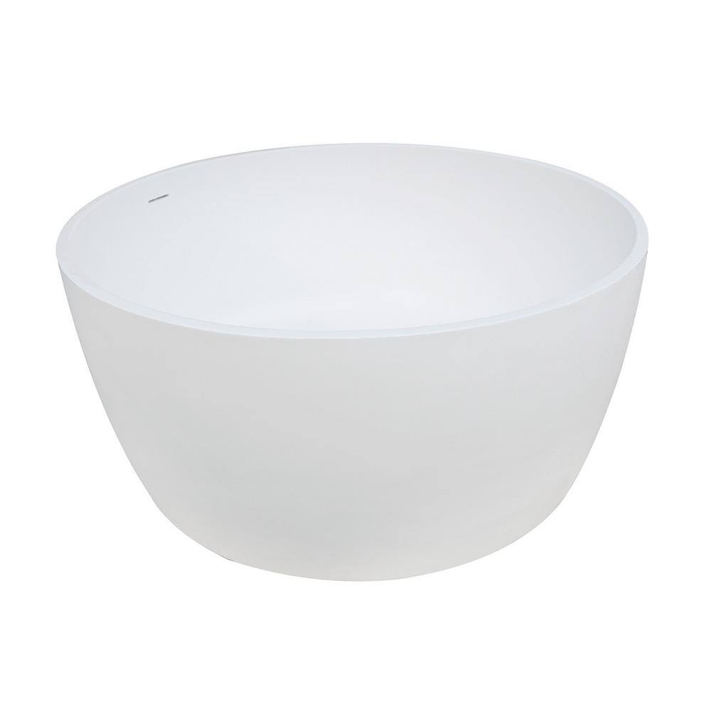 Meridian 51 in. Stone Resin Solid Surface Flatbottom Freestanding Bathtub i