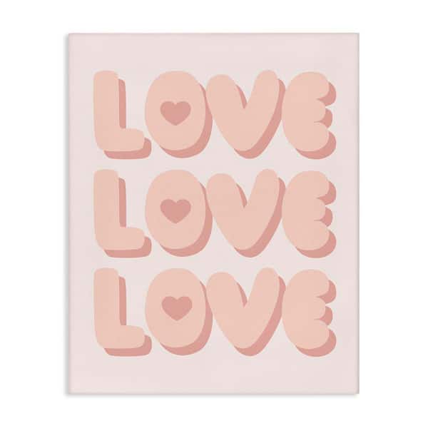 Stupell Industries Love with Hearts by Daphne Polselli Unframed Typography Graphic Art Print 48 in. x 36 in.
