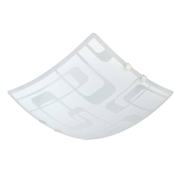 Globe Electric Decorative 12 in. Frosted Designed Glass Ceiling Flushmount