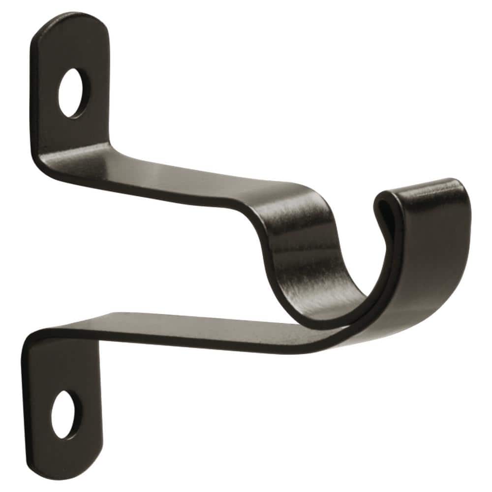 7/16 in. Cafe Curtain Rod Bracket in Oil Rubbed Bronze (2Pack) 936654