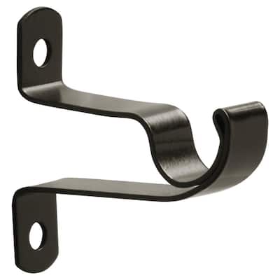 7/16 in. Cafe Curtain Rod Bracket in Oil Rubbed Bronze (2-Pack)