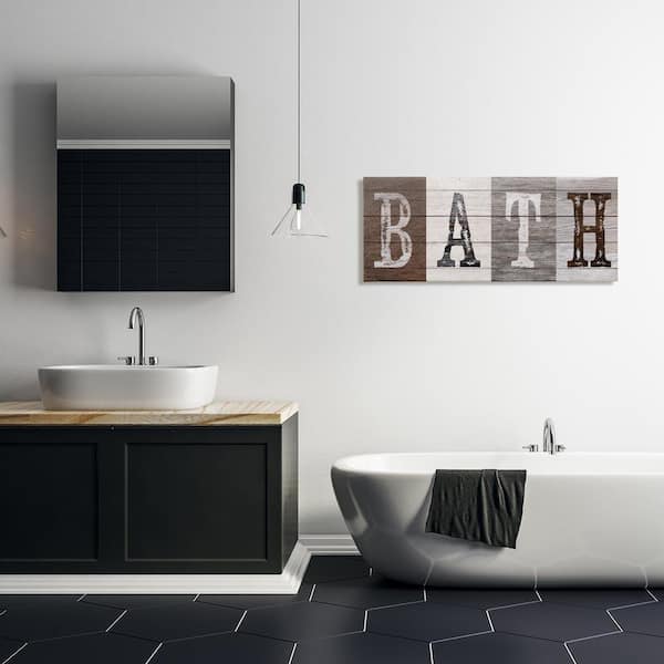 Rustic Bath Letters by Susan Arnot Unframed Typography Graphic Art Print 17 in. x 40 in.