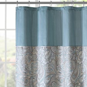 Whitman 72 in. W x 72 in. L Ppolyester in Teal Shower Curtain