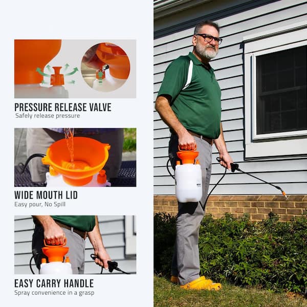 Oyezvary 1 gal. Handheld Garden Pump Sprayer with 52