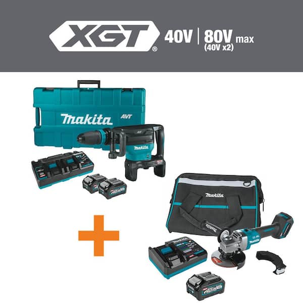 40V max X2 XGT 80V max Brushless 28 lb. AVT 5.75 in Demo Hammer Kit 4. 0Ah with bonus 40V Max XGT Angle Grinder Kit