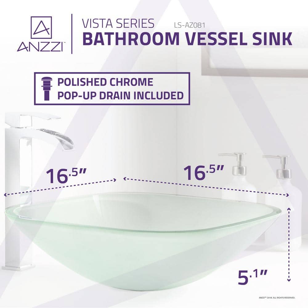 Frosted Glass Square Above-Counter Vessel Sink