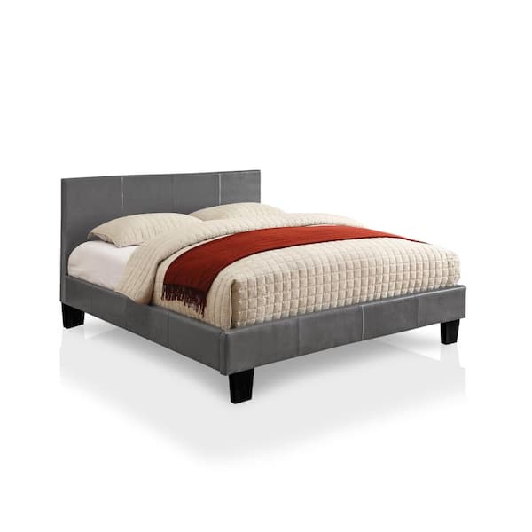 Furniture of America Zenna 57.25 in. W Gray Full Wood Frame Platform Bed