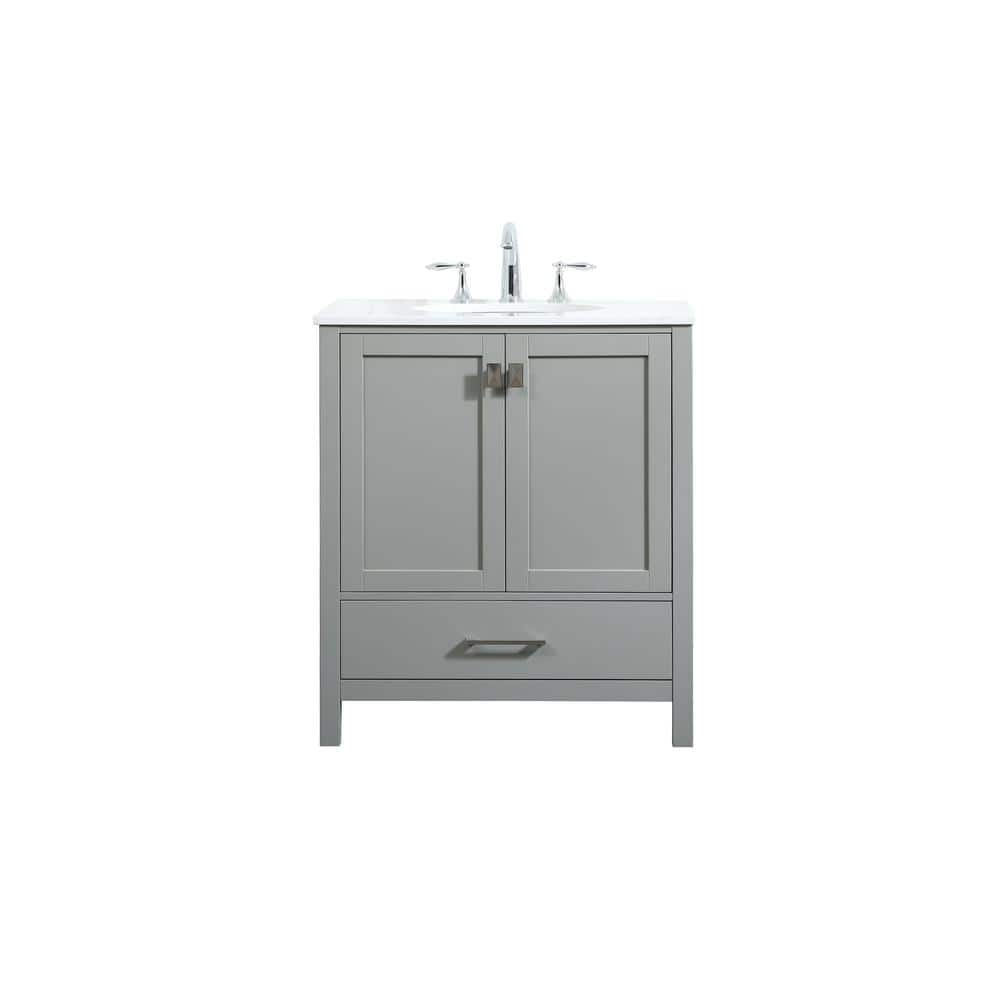 Simply Living 30 in. W x 22 in. D x 34 in. H Bath Vanity in Grey with Calac