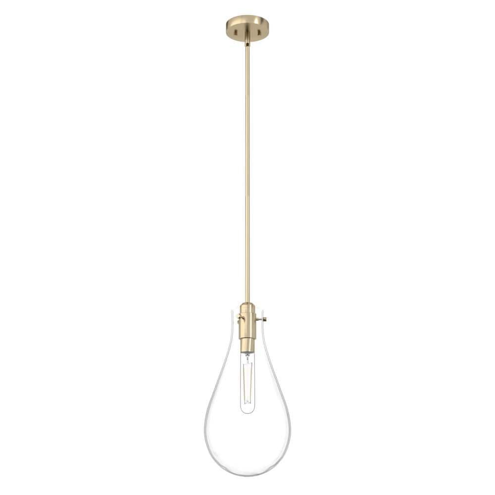 Hunter Lundin 1-Light Alturas Gold Bulb Pendant Light with Clear Glass Shade