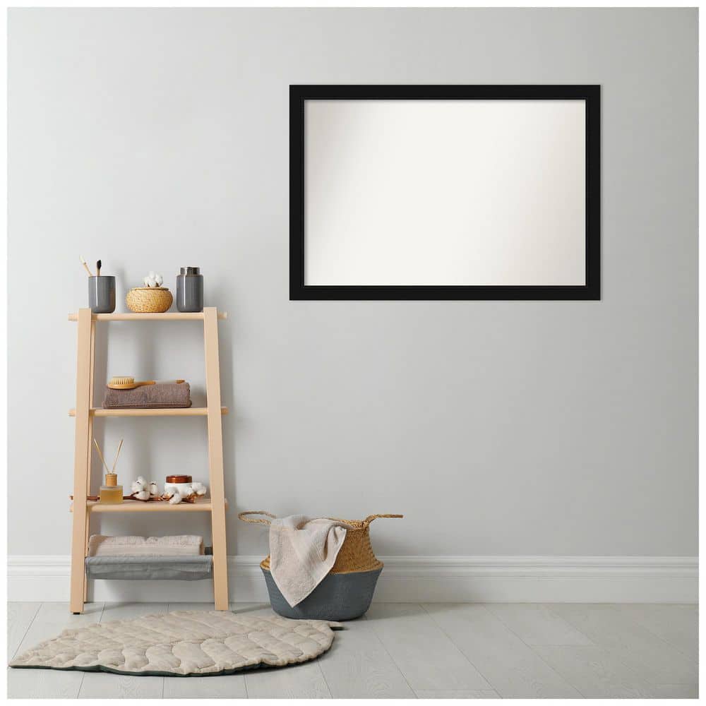 Avon Black Rectangular Wall Mount Bathroom Vanity Mirror
