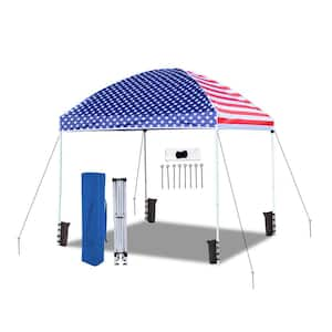 Value King Easy Shut 8 ft. x 8 ft. Instant Pop-up Canopy w/ Weight Bags, Fiberglass Rod, Dome Roof, USA