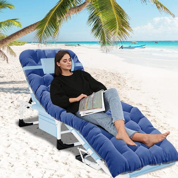 Outdoor Beach Chair Adjustable Backrest Bed Folding Portable