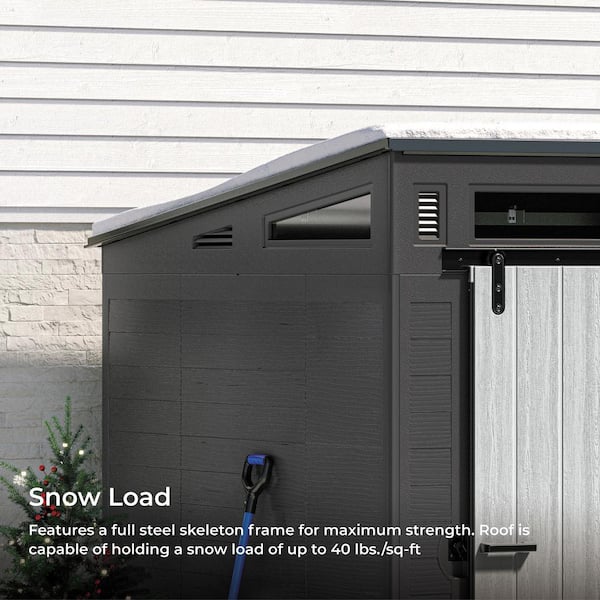 Modernist 10 ft. W x 7 ft. D Plastic Shed with Barn Door (78.29 sq. ft. )