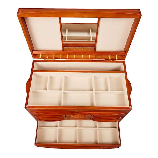 Mele & Co Empress Walnut Finish Wooden Jewelry Box 00876F09 - The