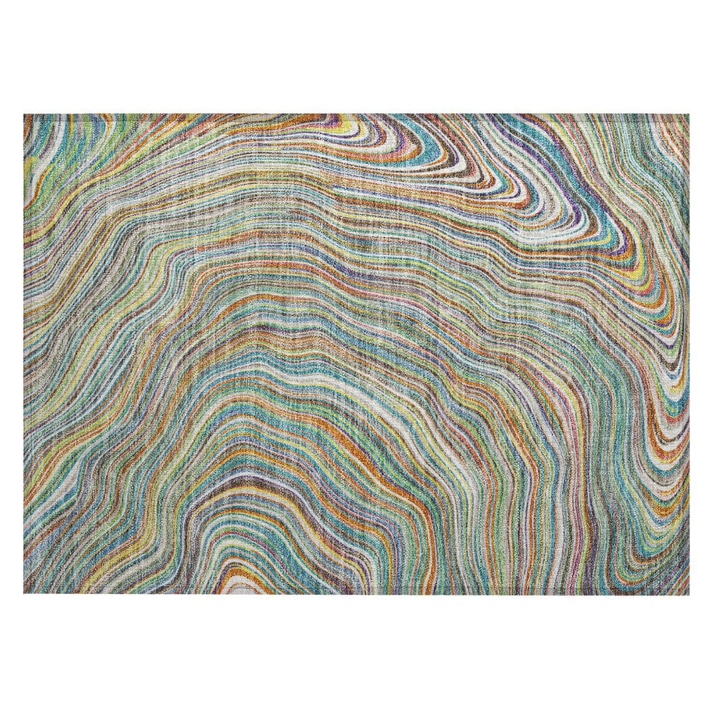 Chantille Machine Washable Indoor/Outdoor Abstract ACN2983 Aqua 2 ft. x 3 ft. Accent Rug price history on PriceWatchPro