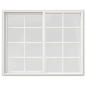59.5 in. x 47.5 in. V-4500 Series White Vinyl Right-Handed Sliding Window with Colonial Grids/Grilles
