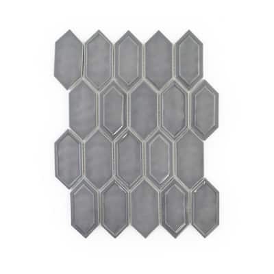 Jeffrey Court Caldera Charcoal Blue 10 in. x 13 in. Hexagon Gloss Glass Mosaic Wall Tile (0.902 Sq. Ft./Each) 13160