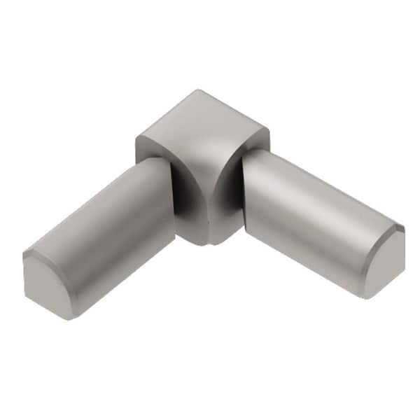 Schluter Rondec Satin Nickel Anodized Aluminum 3/8 in. x 1 in. Metal 90 Degree Double-Leg Inside Corner