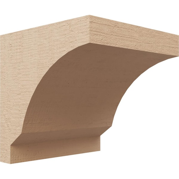 Ekena Millwork 7 in. x 7 in. x 7 in. Wide Moab Rough Cedar Woodgrain TimberThane Corbel, Primed Tan