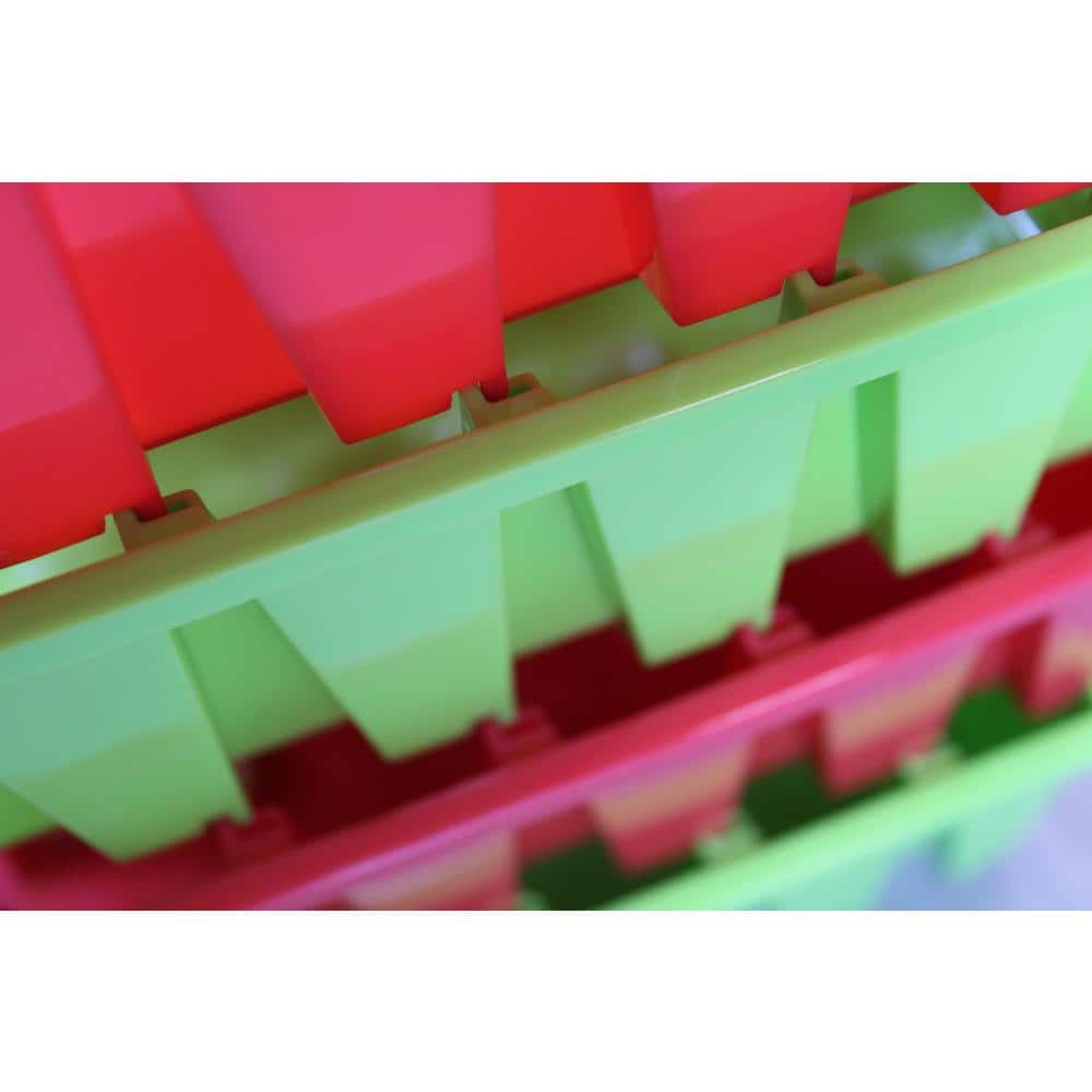 Set of 6 Green Collapsible Square Storage Bins