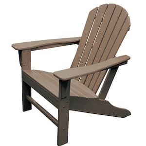 Atlantic Classic Curveback Teak Plastic Outdoor Patio Adirondack Chair