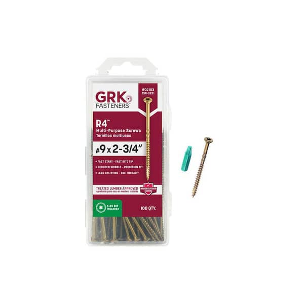 GRK Fasteners #9 x 2-3/4 in. Star Drive Bugle Head R4 Multi-Purpose Wood Screw (100-Pack)