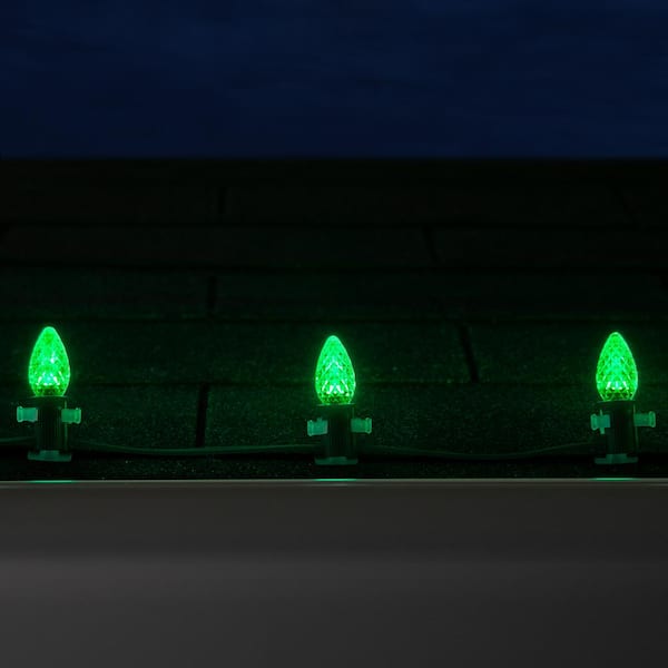 SuperBright 16 ft. 25-Light LED Green C9 String Light Set 20347