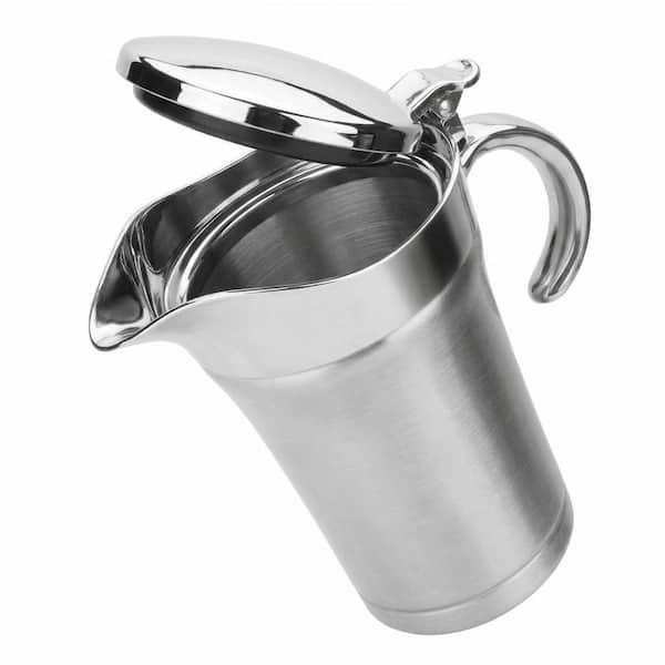 10 oz 26 oz Double-Wall Insulated Stainless Steel Gravy Boat with Hinged Lid 7.5 x 7 in. Thanksgiving Sauce