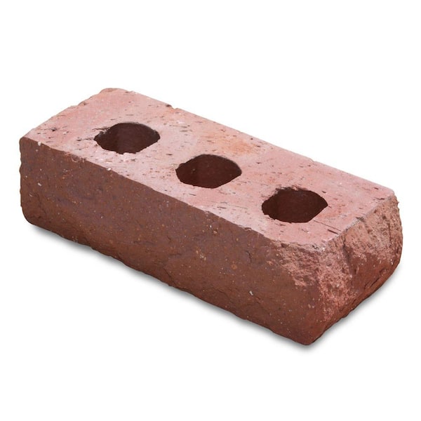 Unbranded Armada Red Flashed 7.63 in. x 3.63 in. x 2.25 in. Corner Face Clay Brick-DISCONTINUED