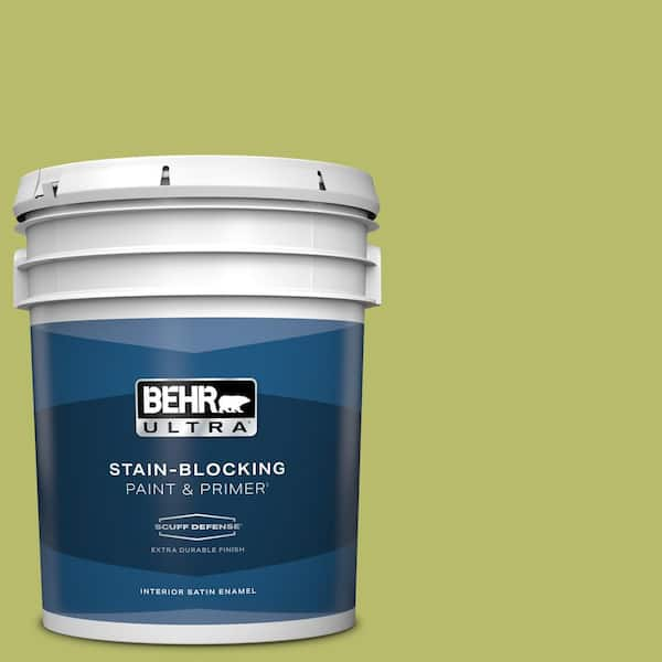 BEHR ULTRA 5 gal. #P360-5 Citrus Peel Extra Durable Satin Enamel Interior Paint & Primer