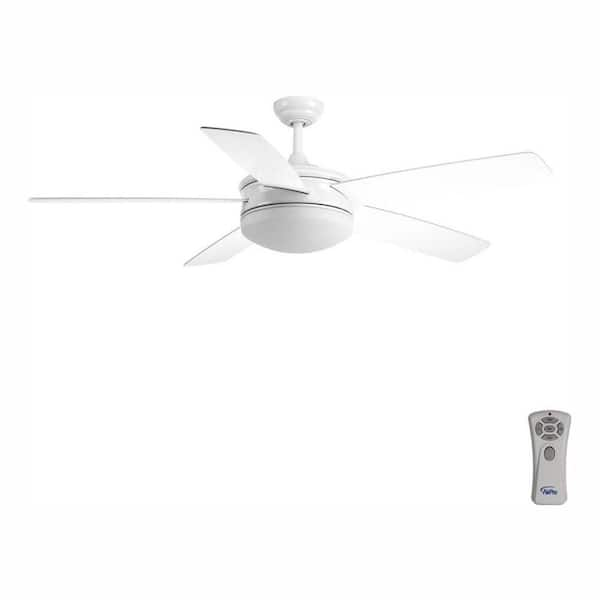 Progress Lighting Fresno 60 in. Indoor Integrated LED White Modern Ceiling Fan with Remote for Living Room and Bedroom