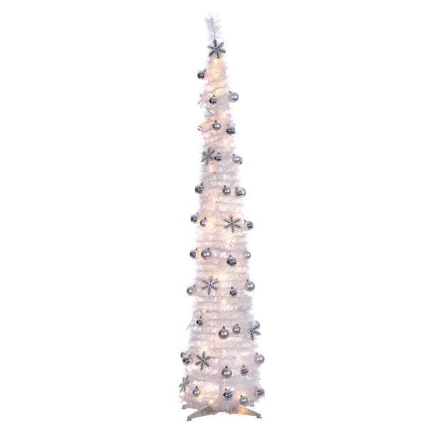 Sterling 6 ft. H White PopUp Decorated Tree