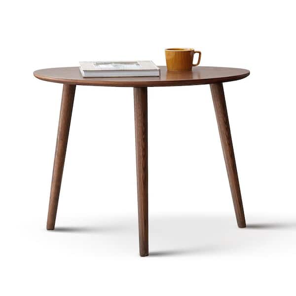Sudzendf 33.46 in. W Solid Wood Round Outdoor Brown Coffee Table