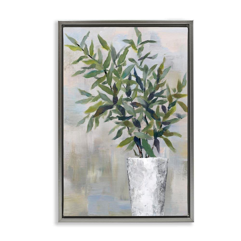 Splayed Plant Leaves by Cloverfield & Co. Gray Floater Frame Nature Graphic Art Print 25 in. x 17 in. price history on PriceWatchPro