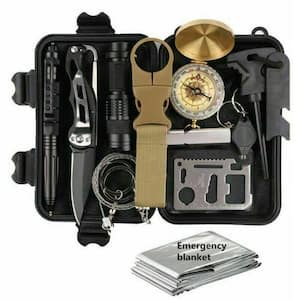 14-in-1 Outdoor Emergency Survival Gear Kit Camping Tactical Tools SOS EDC Case